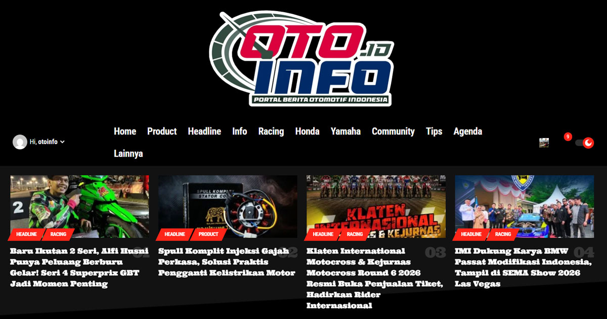 Tampilan website otoinfo.id