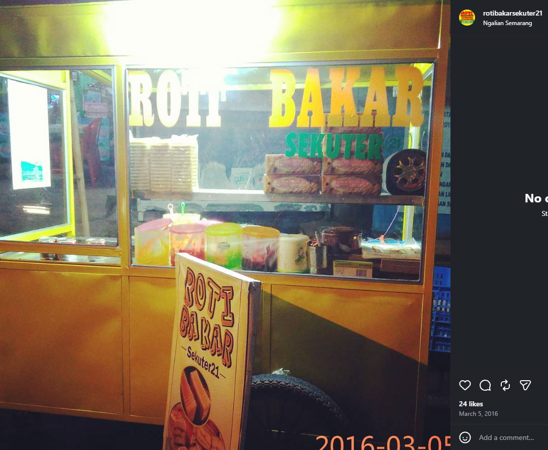 Gerobak Roti Bakar Sekuter21 sebelum penguatan identitas
