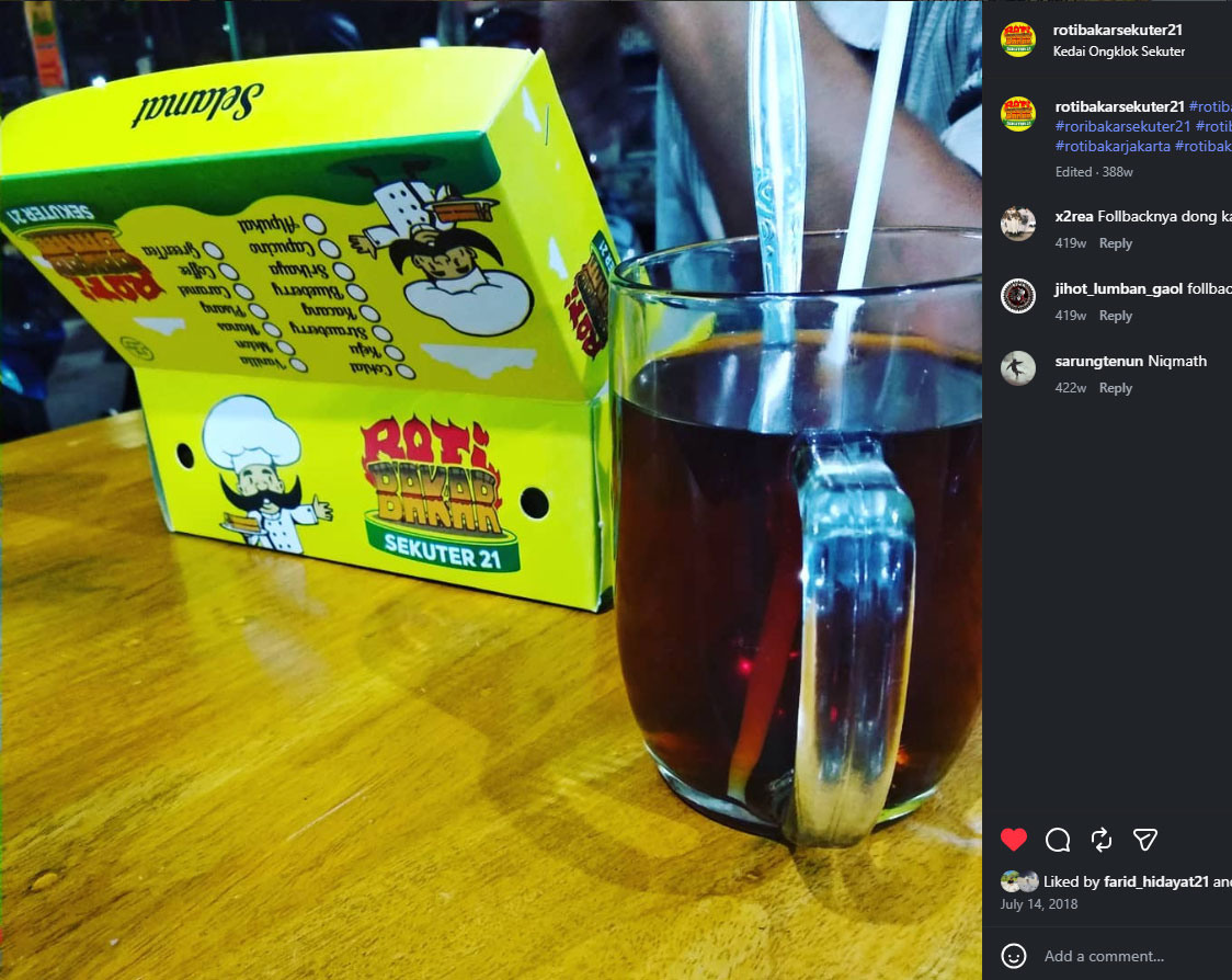 Kemasan Roti Bakar Sekuter21 dengan branding