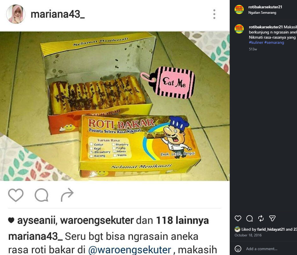 Kemasan roti bakar sebelum branding